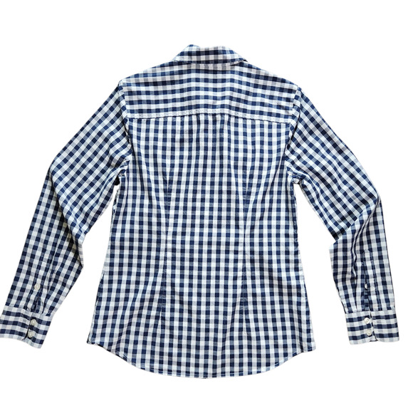 Vineyard Vines classic button down blue & white checkered size 0 - Picture 3 of 7